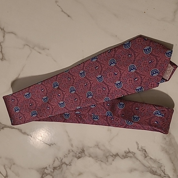 Christian Dior Men's silk tie deep mauve plum navy blue designer luxury Career - Picture 4 of 5